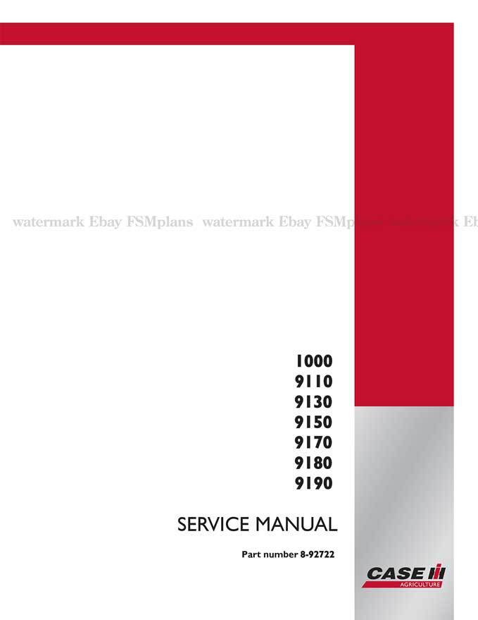 CASE IH 1000 9110 9130 9150 9170 9180 9190 Tractor Service Manual Priority Mail