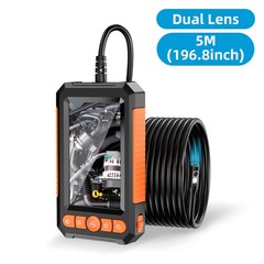 1080P Endoscope Camera with Lights Dual Lens Borescope 16.4FT Cable 4.3″ Screen
