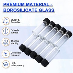 100pcs 4ml Small Bottle Clear Glass Vials Lab Sample Vial w/ Caps Liquid Bottles