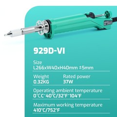 YIHUA 929D-VI 37W Electric Desoldering Pump Solder Sucker Kit Welding Tool