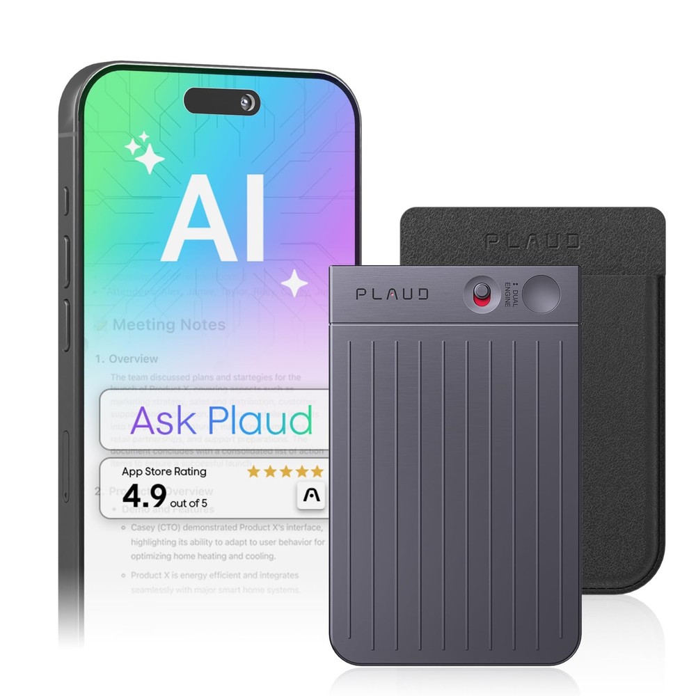 Plaud Note AI Voice Recorder, Voice Recorder w/Case, App Control, Transcribe …