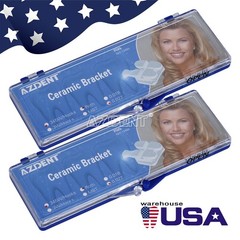10X AZDENT Dental Orthodontic Clear Ceramic Brackets Braces Roth.022 Hooks 345