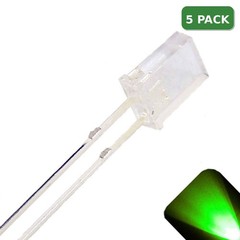 5 x 2x5x7mm Rectangle LEDs Wide Angle Pure Green LED Square x 2 5 7 – 7x5x2 mm