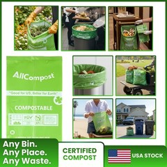 Compostable Trash Bags 13 Gallon Master Box 30 packs 750 count Certified BPI