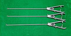 3pc Laparoscopic V-Shape Titanium Needle Holder Curved Jaw 5mmx330mm Reusable