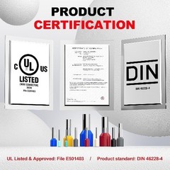 UL Listed Wire Ferrule Connectors 26 Gauge DIN Standard Cri Size: 26AWG-200pcs