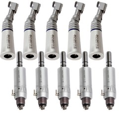 5 NSK Style Dental Slow Low Speed Handpiece Contra Angle + E-type Motor 4Hole HP