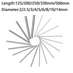 304 Stainless Steel Round Rods 2mm x 330mm Metric Shaft Ground Bar Stock 5 Pcs