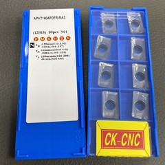 50 pieces APKT1604PDFR-MA3 N01 Carbide milling insert for aluminum R0.8