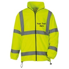 Personalised Embroidered Hi Vis Heavyweight Fleece Safety Jacket Workwear YK042