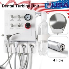Portable Dental Turbine Unit 4 Holes with Weak Suction Work with Air Compressor