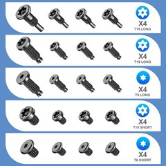 20-Pc Camera Screws, Video Doorbell Screws 0.2-1.5 x 0.5 inches #8-32, Black