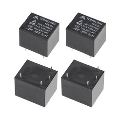 JQC-3FF-S-H DC 12V Coil Electromagnetic Power Relay Black 4 Pin PCB 5 Pcs