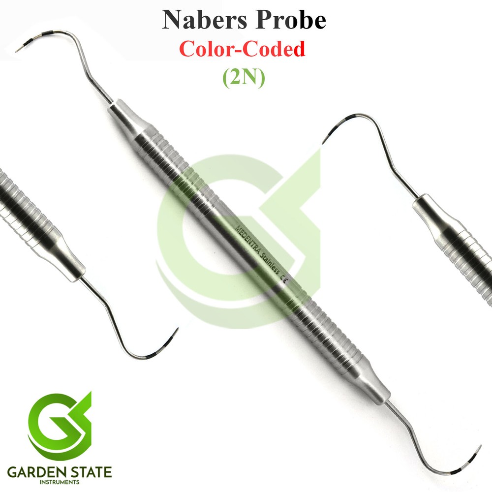 Perio Nabers Probe Dental Instruments Color Coded Furcation Area Screening Probe