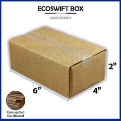 1-Box 6x4x2 EcoSwift Cardboard Packing Moving Shipping Box Corrugated Carton