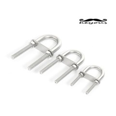 Heyous M8(5/16)Stainless Steel Marine Boat Stern Bow Eye Tie Down U Bolt(2PCS)