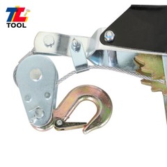 2 Ton Power Puller 4000LBS Hand Winch Steel Cable Come Along Tighter W/ 2 Hooks