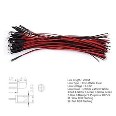 5/10/20Pcs New 3mm 5mm Pre Wired LED DC9-12V Lights Emitting Diodes