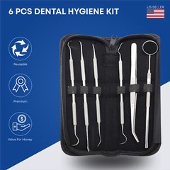 Dental Pick & Mirror Tools Set Sculpture Instrument Oral Hygiene Cleaning Kit