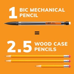BIC Xtra-Smooth Mechanical Pencils with Erasers, 1 Count (Pack of 10), Black