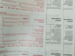 5 SHEETS 1099-C Cancellation of Debt & 1096 Transmittal Forms