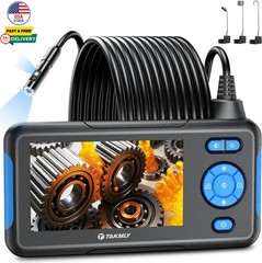 Endoscope Camera with Light Dual Lens 1080P Industrial Borescope 8 LED Lights