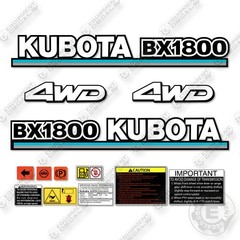 Kubota BX1800 Decal Kit Tractor – Aftermarket Kit