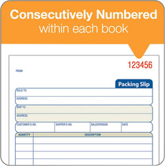 Packing Slip Book, 3-Part, Carbonless, 5-9/16 X 7-5/16 Inches, 50 Sets