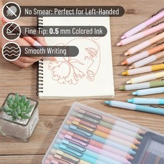 Mr. Pen- Retractable Gel Pens with Case, 12 Pack, Assorted Color Ink, Pastel