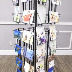 64 Adjustable Pockets Display Rack 5×7 7×5 up to 11″W X 8″T Cards 1.2″ D Pockets