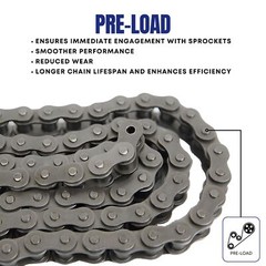 #25 Roller Chain 10 Feet with 2 Connecting Links