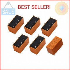 Tnisesm 6pcs Coil DPDT PCB Power Relay DC 5V 8 Pins Mini Power Relay