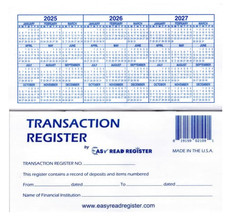 12 Checkbook Transaction Registers 2025-2026-2027 Calendars Check Book Bank …