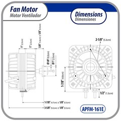 Appli Parts APFM-161E 16W refrigeration condenser and evaporator motor 115V 60Hz