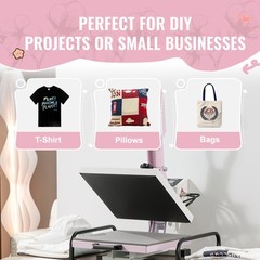 VEVOR Heat Press Machine 15×15 in Slide Out Heat Transfer Machine T-Shirts Pink