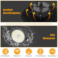 8PACK US PLUG Led UFO Warehouse High Bay Light 200W 30000LM AC100-277V Dimmable