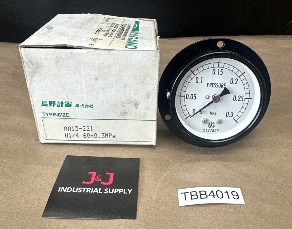 NEW- Nagano Keiki AA15-221 Vacuum Pressure Gauge DU1/4Bx60 0-0.3MPa + WARRANTY!