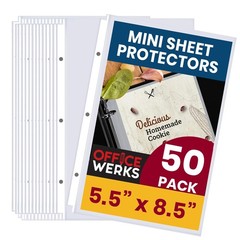 Heavyweight Clear Mini Sheet Protectors Holds 5.5 x 8.5 Inch Sheets, (50 Pack)