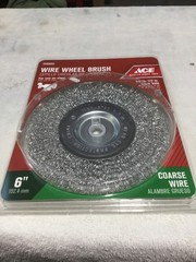 ACE HARDWARE #2099695 COARSE WIRE WHEEL BRUSH 6″ BRAND NEW IN PACKAGE