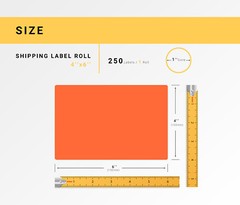 ZEBRA 4×6 COLOR (4″ x 6″) ORANGE Direct Thermal Labels 1″ Core – (19) Rolls/250