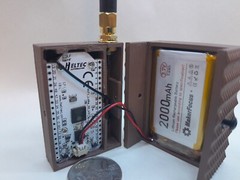Meshtastic Heltec V3 node case Holds 2000mah batt holds 3D printed BROWN