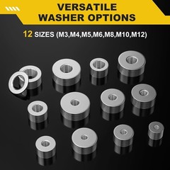 108Pcs 304 Stainless Steel Flat Washers, Fender Washers Assortment Kit 12 Sizes
