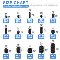 Complete 450Pcs M3 to M8 Alloy Steel Grub Screw Kit – Rust Resistant Design