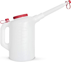 PAK Premium 6 Quart Measuring and Dispensing Jug, Flexible 10.5″ Spout, Made