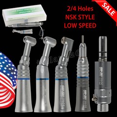 NSK Style Dental Low Speed Handpiece Straight Contra Angle Air Motor 1:1 Attach