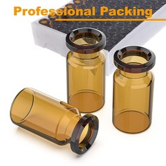 10ml Glass Vials 100Pack Amber Glass Headspace Vials with Plastic-Aluminum Flip