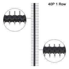 Straight Header Pin 40P 1 Row 2mm Pitch Silver Tone Pin for Prototyping 15pcs