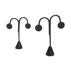 2 Pc Slate Gray Leatherette Single Earring Display Fixture Retail 15-1/2” High