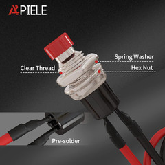 10PCS 7mm Momentary Push Button Switch SPST 2 Pin NO 1A 250V Red Wire Leads