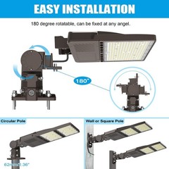 277-480V 44800LM 320W Commercial LED Shoebox Parking Lot Light Fixture Photocell